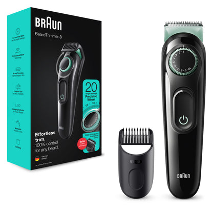 Braun - BeardTrimmer 3 BT3323 AC/Batería 20 1 cm Negro  Verde