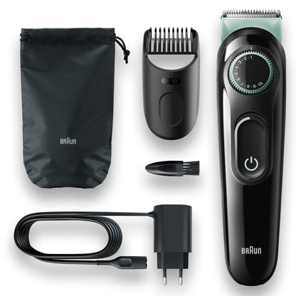 Braun - BeardTrimmer 3 BT3323 AC/Batería 20 1 cm Negro  Verde