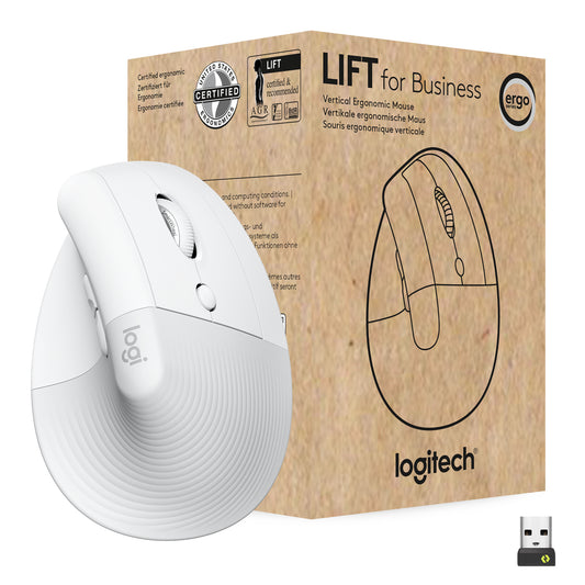 Logitech - Lift for Business ratón Oficina mano derecha RF Wireless + Bluetooth Óptico 4000 DPI