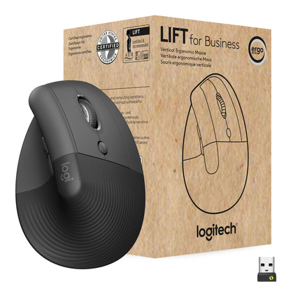 Logitech - Lift for Business ratón Oficina mano derecha RF Wireless + Bluetooth Óptico 4000 DPI