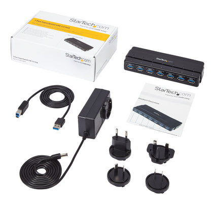 StarTech.com - Concentrador Ladrón USB 3.0 de 7 Puertos - 5Gbps - Hub de Sobremesa