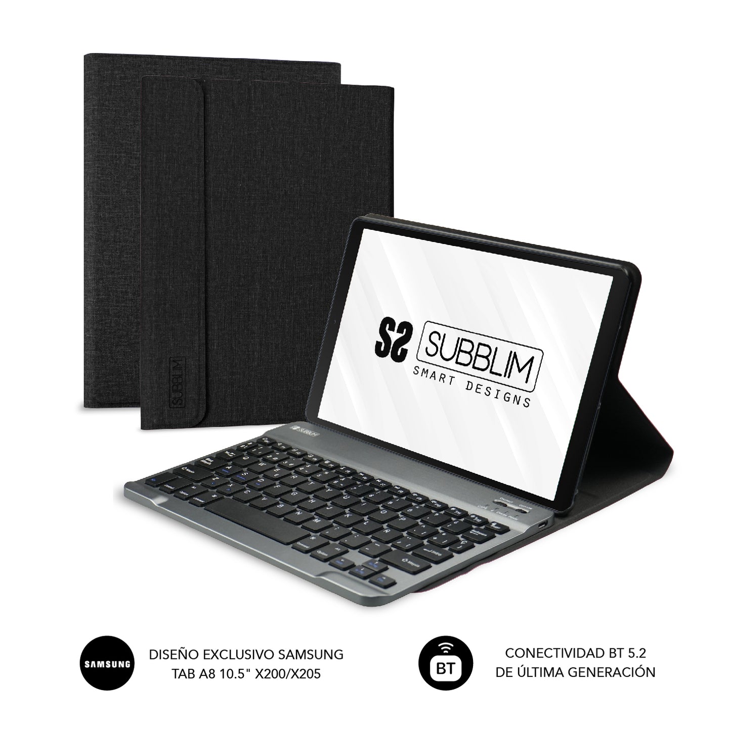 SUBBLIM - Funda con teclado KeyTab Pro BT Samsung GT A8 10.5 X200/205