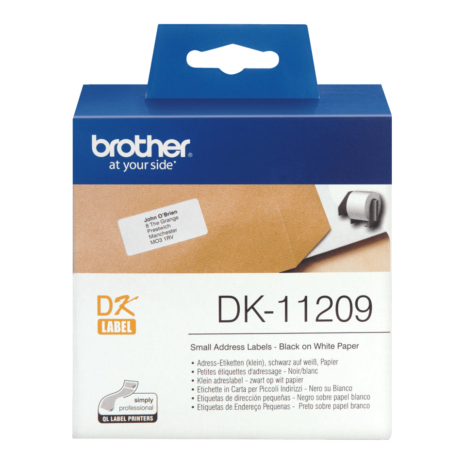 Brother DK-11209 cinta para impresora de etiquetas Negro sobre blanco