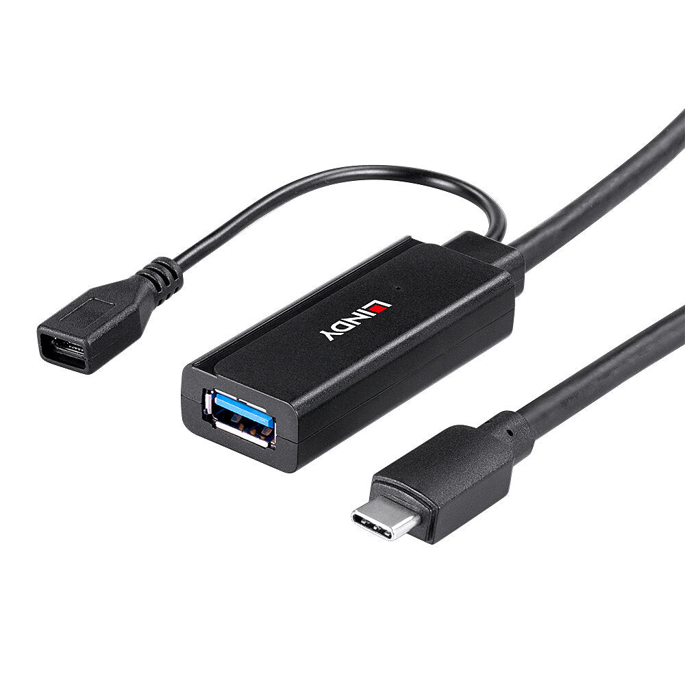 Lindy - 43344 hub de interfaz USB 3.2 Gen 1 (3.1 Gen 1) Type-C 5000 Mbit/s Negro