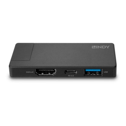 Lindy - 43336 base para portátil y replicador de puertos Alámbrico USB 3.2 Gen 1 (3.1 Gen 1) Type-C Negro