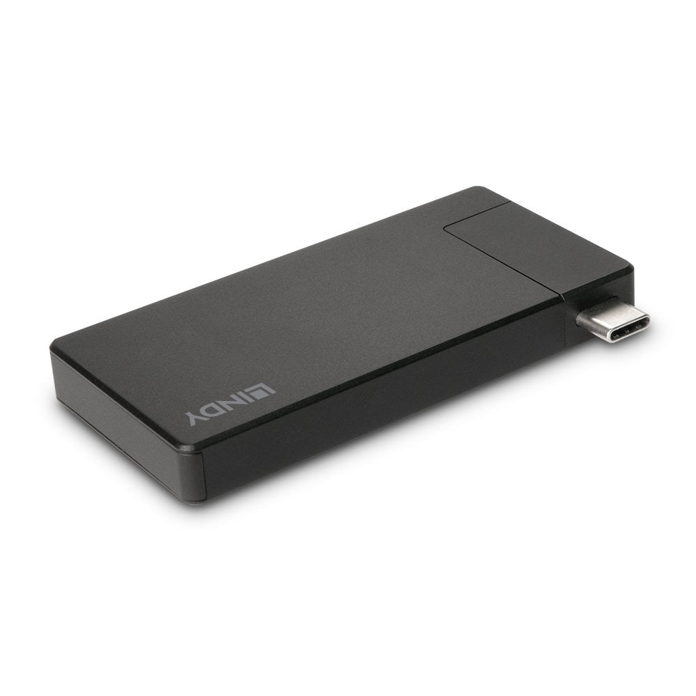 Lindy - 43336 base para portátil y replicador de puertos Alámbrico USB 3.2 Gen 1 (3.1 Gen 1) Type-C Negro