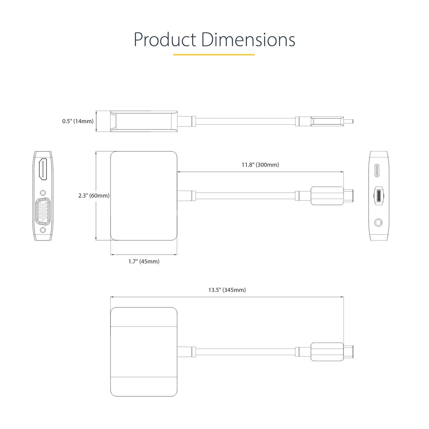 StarTech.com - Adaptador de Vídeo USB C  Adaptador Multipuertos USB Tipo C a HDMI VGA con Salida de Audio de 3 5mm  HDR 4K a 60Hz  PD 3.0 de 100W  Compatible con Thunderbolt 3/4