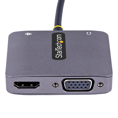 StarTech.com - Adaptador de Vídeo USB C  Adaptador Multipuertos USB Tipo C a HDMI VGA con Salida de Audio de 3 5mm  HDR 4K a 60Hz  PD 3.0 de 100W  Compatible con Thunderbolt 3/4