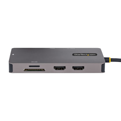 StarTech.com - Adaptador Multipuertos USB C 2x HDMI 4K 60Hz  Hub USB-A 3.1 2Pt 5Gbps  PD 100W  GbE  SD/MicroSD  Cable de 30cm  Docking Station USB Tipo C de Viajes para Portátiles