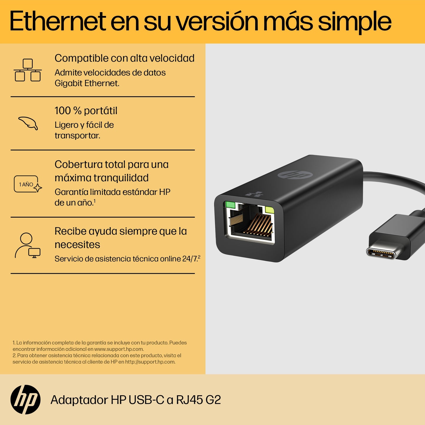 HP - Adaptador USB-C a RJ45 G2