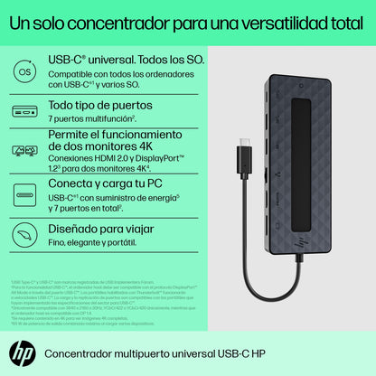 HP - Concentrador multipuerto universal USB-C