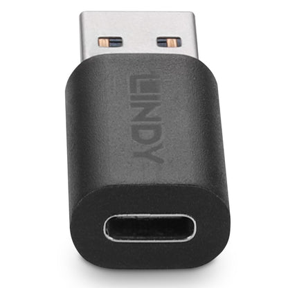 Lindy - 41904 cambiador de género para cable USB 3.2 Type A USB 3.2 Type C Negro