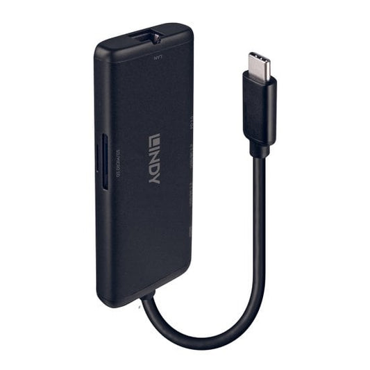 Lindy - 43358 base para portátil y replicador de puertos Alámbrico USB 3.2 Gen 1 (3.1 Gen 1) Type-C Negro