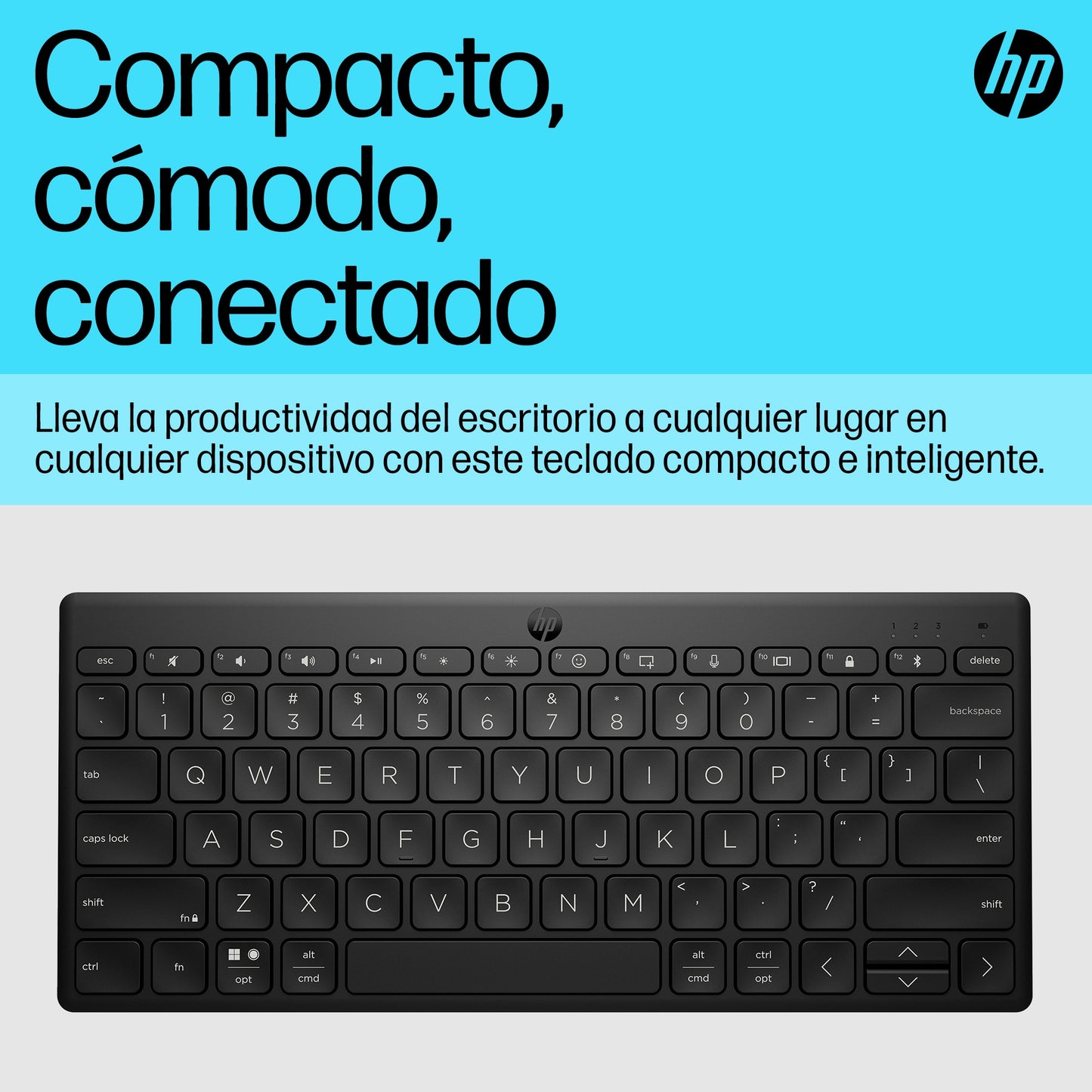 HP - Teclado multidispositivo compacto 355 con Bluetooth