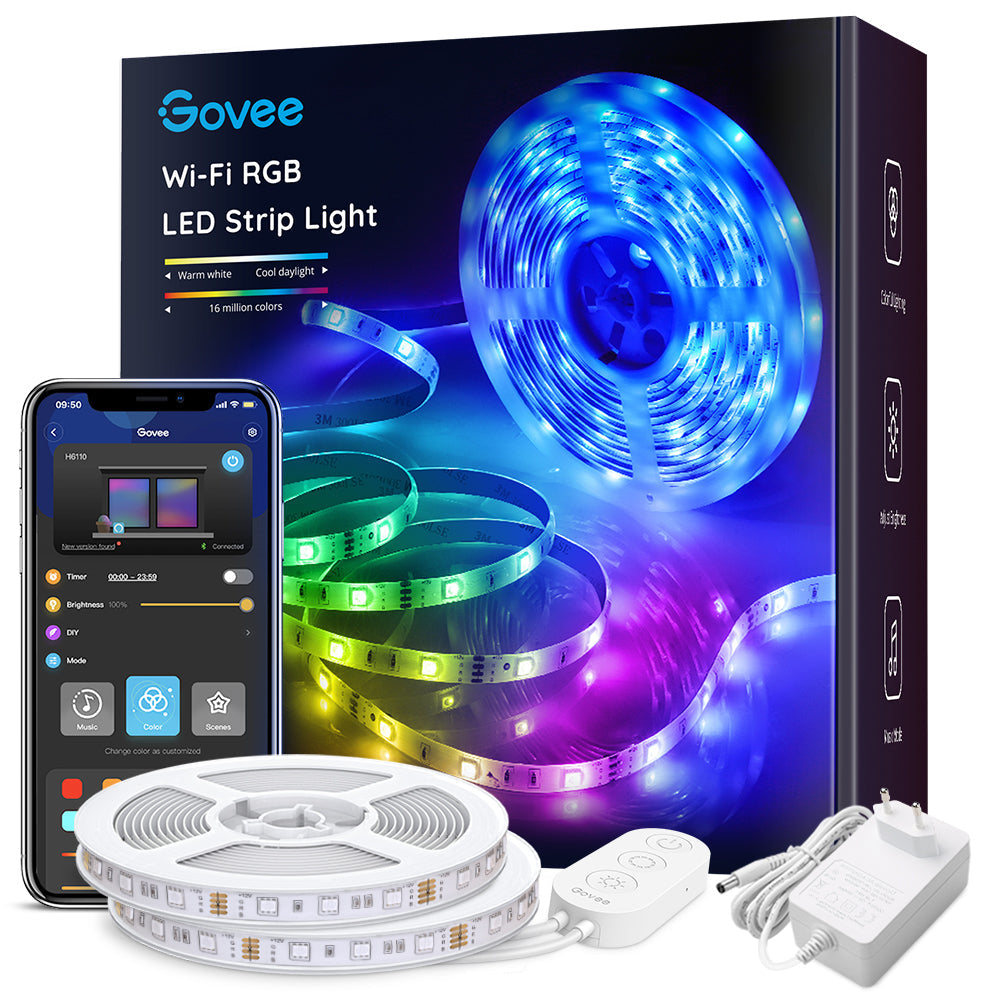 Govee - Wi-Fi RGB LED Strip Light Tira de luz inteligente Wi-Fi/Bluetooth