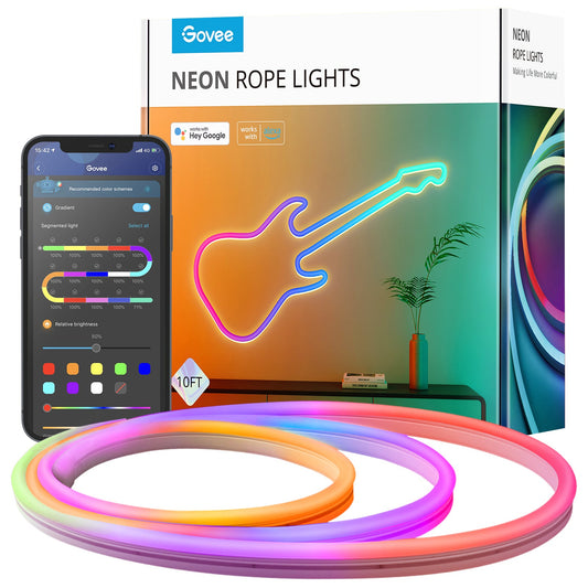 Govee - Neon LED Strip Light Tira de luz inteligente Wi-Fi/Bluetooth