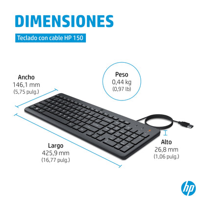 HP - Teclado con cable 150