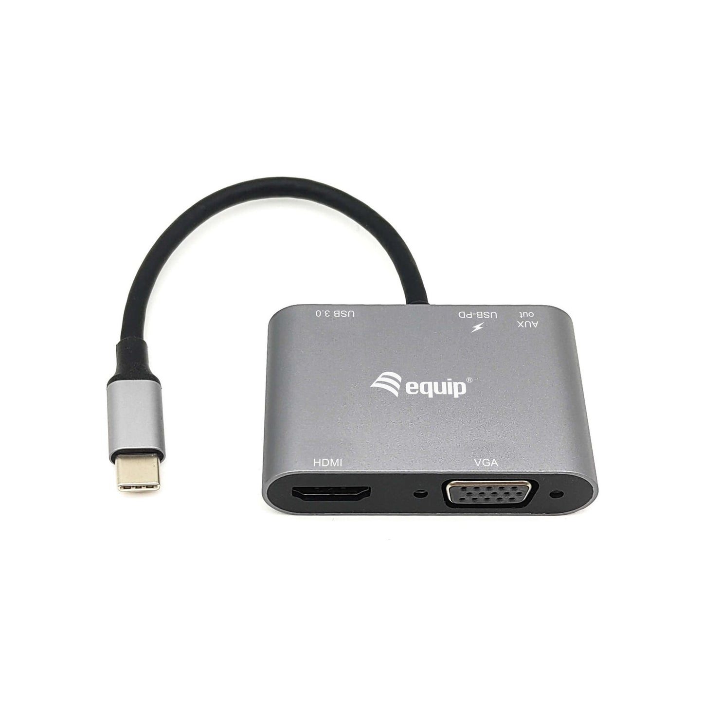 Equip - 133483 base para portátil y replicador de puertos Alámbrico USB 3.2 Gen 1 (3.1 Gen 1) Type-C Negro  Gris