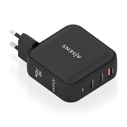 AISENS - Cargador GaN 140W  2xUSB-C PD3.1 QC4.0  1xUSB-A QC3.0  Negro