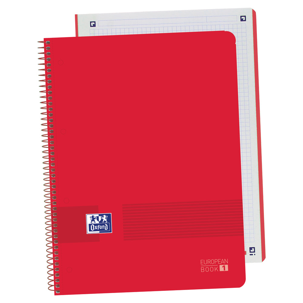 Oxford - 400149359 cuaderno y block A4+ 80 hojas Rojo - Pack de 5 Unidad - 400149359