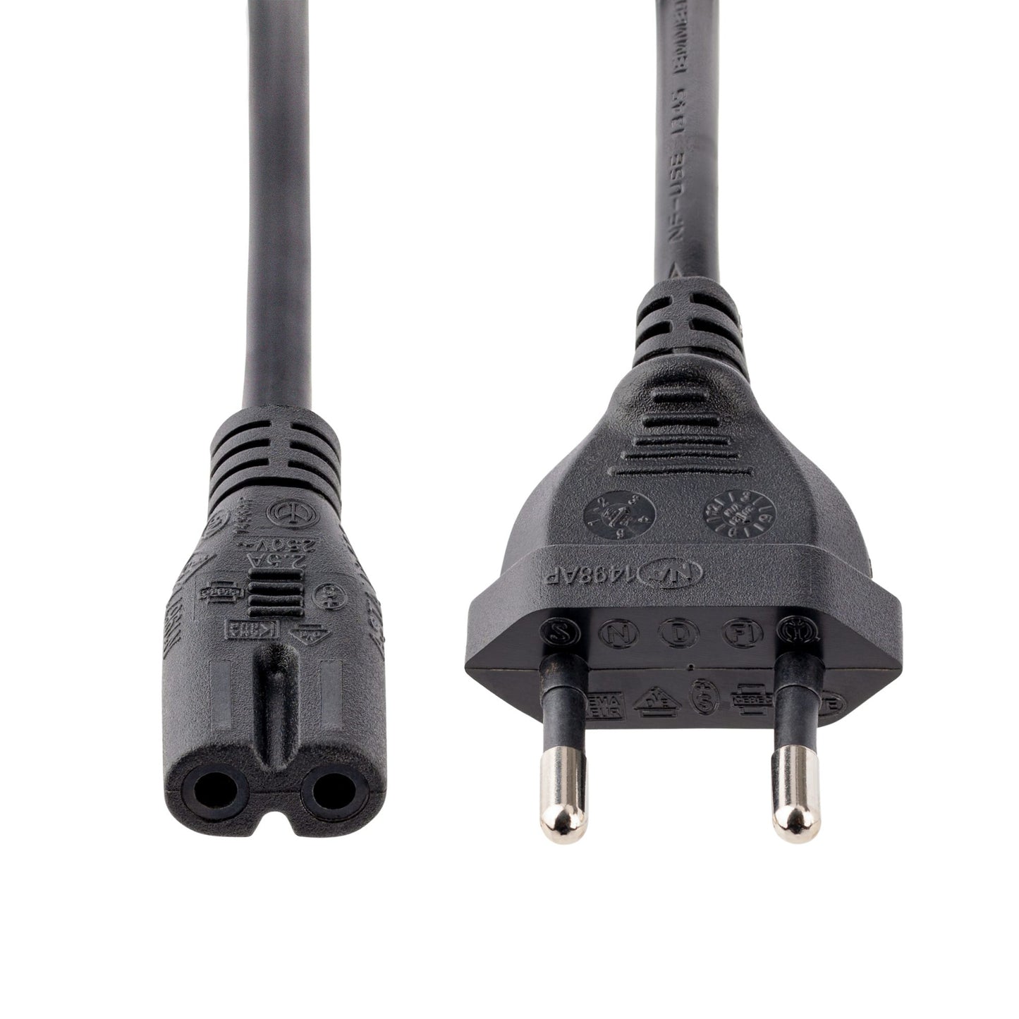 StarTech.com - Cable de 2m de Alimentación para Ordenador Portátil o Impresora   UE a C7  2 5A 250V  18AWG  Cable de Repuesto para Portátil  Cable Cargador para Ordenador Portátil