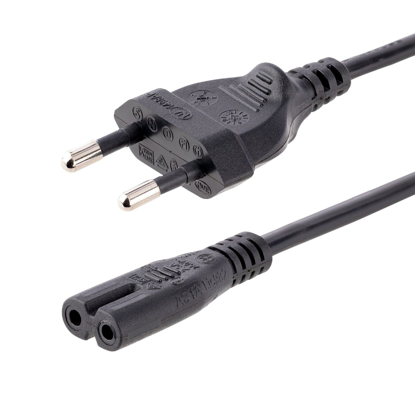 StarTech.com - Cable de 2m de Alimentación para Ordenador Portátil o Impresora   UE a C7  2 5A 250V  18AWG  Cable de Repuesto para Portátil  Cable Cargador para Ordenador Portátil