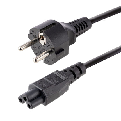 StarTech.com - Cable de 3m de Alimentación de Repuesto para Ordenador Portátil  EU Schuko a C5  2 5A 250V  18AWG  para Cargador de Portátiles  Hoja de Trébol/Mickey Mouse