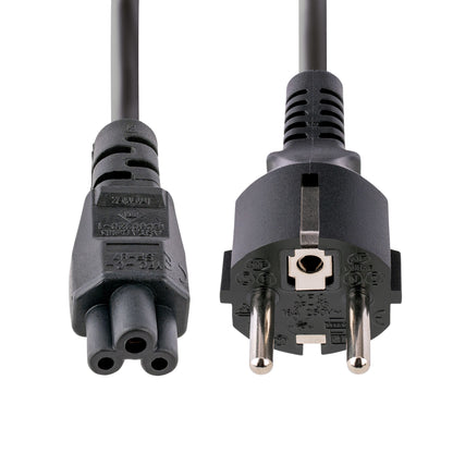 StarTech.com - Cable de 3m de Alimentación de Repuesto para Ordenador Portátil  EU Schuko a C5  2 5A 250V  18AWG  para Cargador de Portátiles  Hoja de Trébol/Mickey Mouse