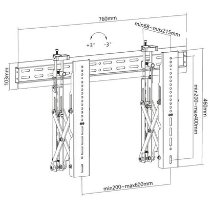 Equip - 650351 soporte para monitor 177 8 cm (70") Negro Pared