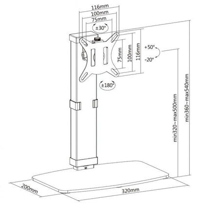 Equip - 650126 soporte para monitor 81 3 cm (32") Negro Escritorio