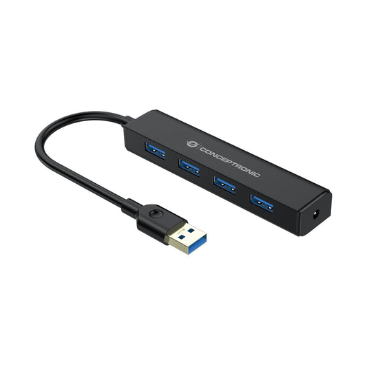 Conceptronic - C4PUSB3 hub de interfaz USB 3.2 Gen 1 (3.1 Gen 1) Type-A 5000 Mbit/s Negro