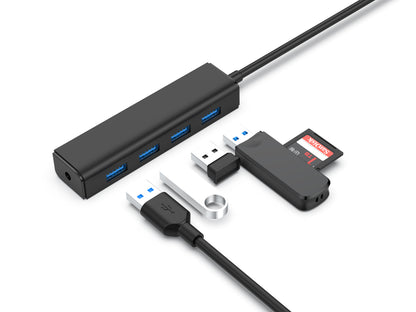 Conceptronic - C4PUSB3 hub de interfaz USB 3.2 Gen 1 (3.1 Gen 1) Type-A 5000 Mbit/s Negro