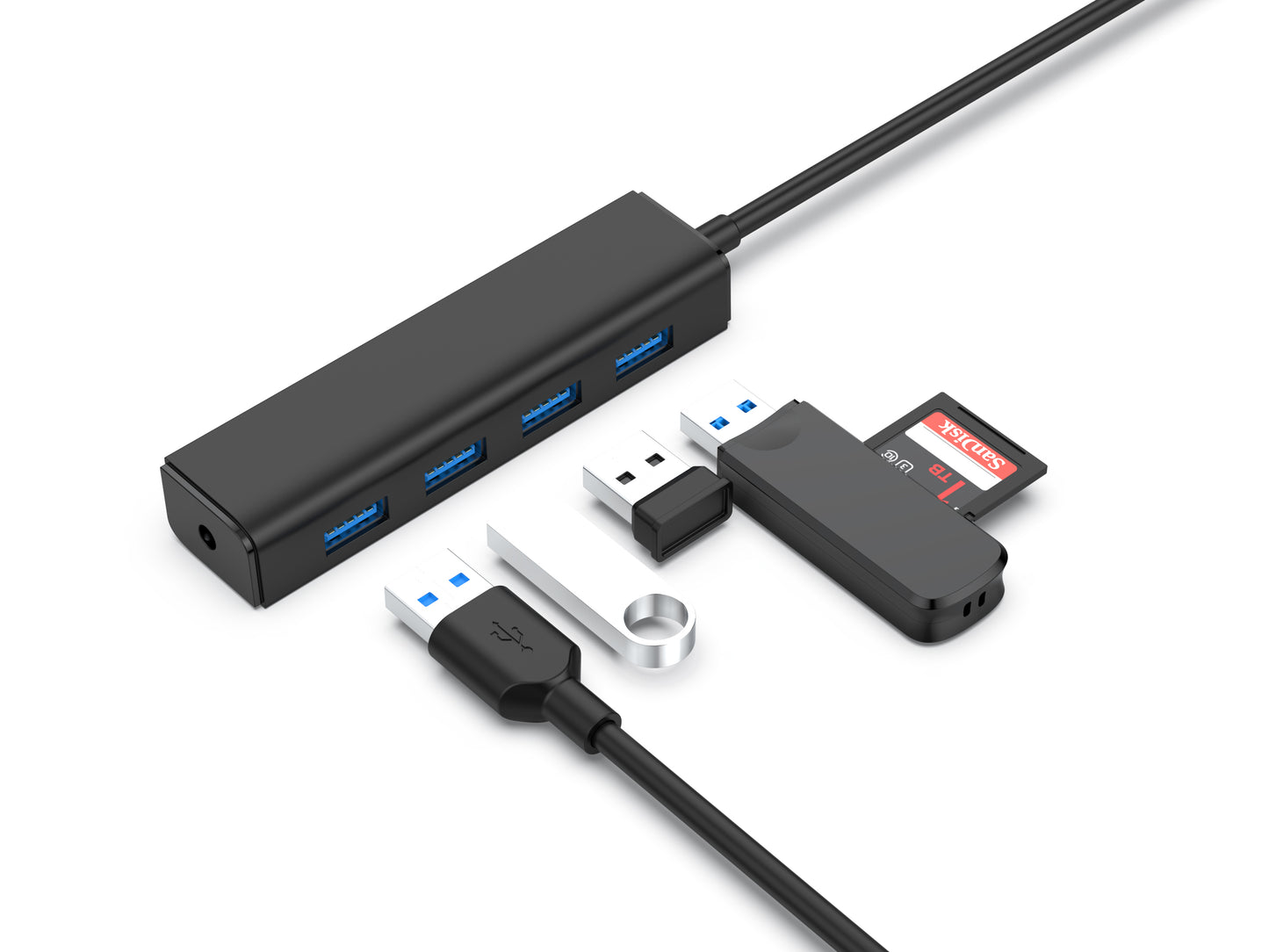 Conceptronic - CTC4USB3 hub de interfaz USB 3.2 Gen 1 (3.1 Gen 1) Type-C 5000 Mbit/s Negro