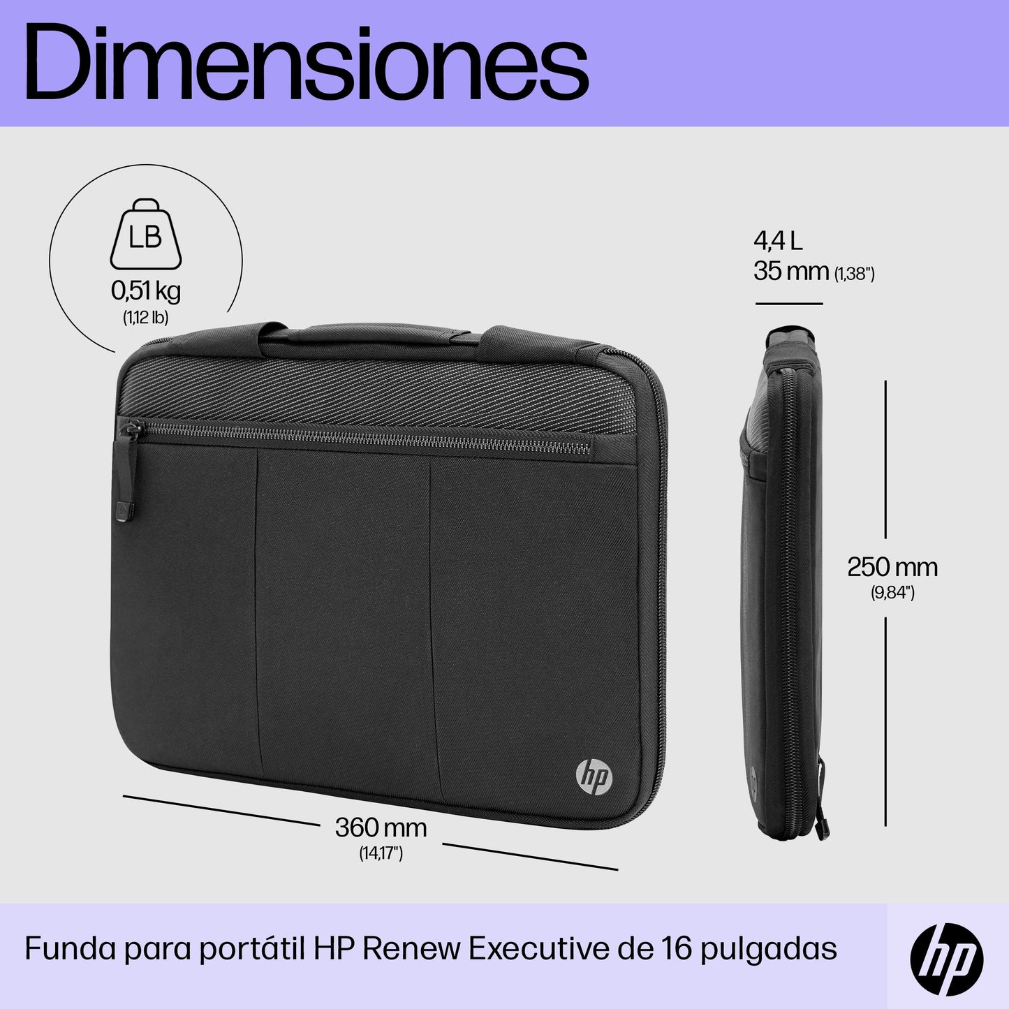 HP - Funda para portátil Renew Executive de 14 pulgadas