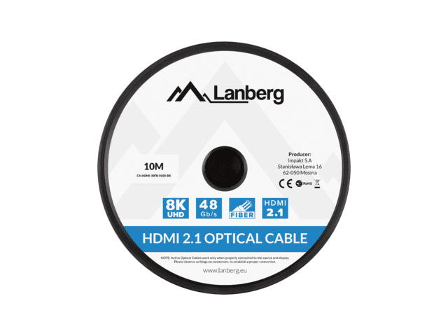 Lanberg - CA-HDMI-30FB-0100-BK cable HDMI 10 m HDMI tipo A (Estándar) Negro