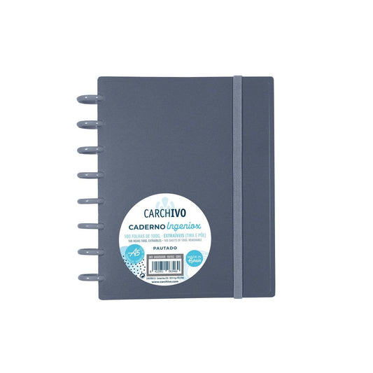 CARCHIVO - Ingeniox cuaderno y block A5 100 hojas Gris