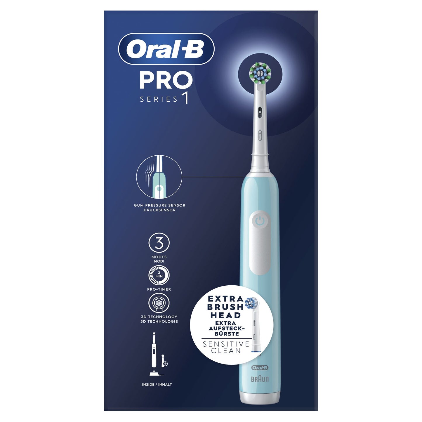 Oral-B - Pro Series 1 Adulto Cepillo de dientes oscilante Azul  Blanco