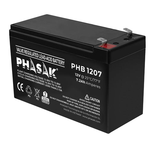 Phasak - Batería 12V 7Ah - PHB 1207