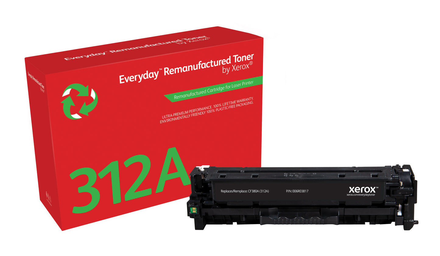 Everyday Tóner ™ Negro remanufacturado de Xerox es compatible con HP 312A (CF380A), Capacidad estándar