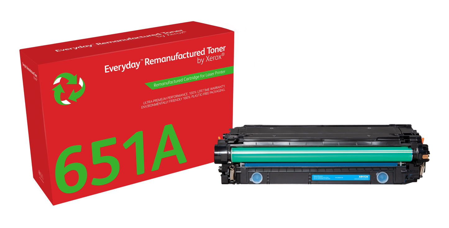 Everyday Tóner ™ Cian remanufacturado de Xerox es compatible con HP 651A 650A 307A (CE341A/CE271A/CE741A), Capacidad estándar