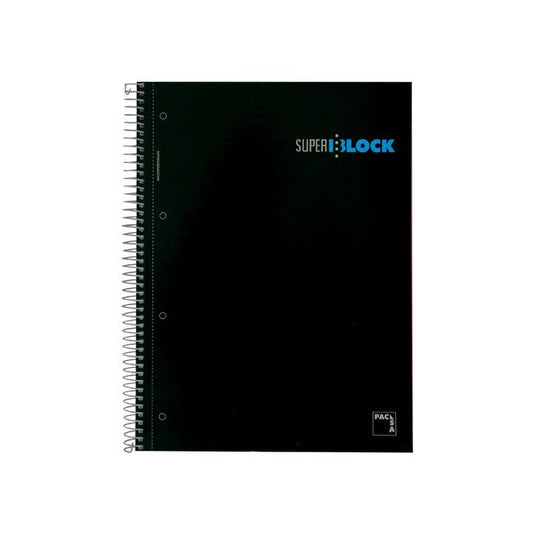 Pacsa - CUADERNO MICRP PACSA 160H 4T A4 5X5 TAP. NEGRO