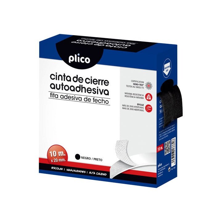 Plico - CREMALL. TEXTIL VELCRO AUTOADH. PLICO 10M NEGRO