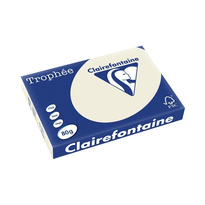 Clairefontaine - PAQ. 500H PAP. TROPHEE CLF SUAVE A3 80G GR PERLA