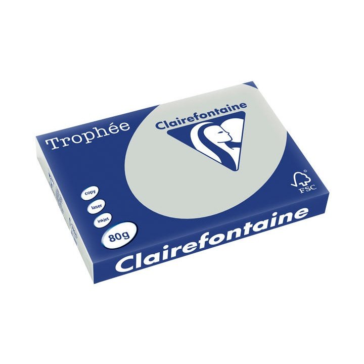 Clairefontaine - PAQ. 500H PAP. TROPHEE CLF SUAVE A3 80G GRIS