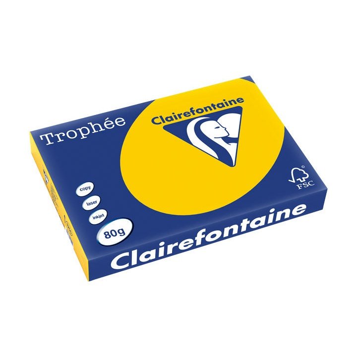 Clairefontaine - PAQ. 500H PAP. TROPHEE CLF SUAVE A3 80G OCRE CL