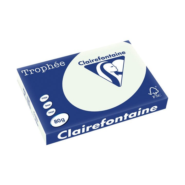 Clairefontaine - PAQ. 500H PAP. TROPHEE CLF SUAVE A3 80G VE PALIDO