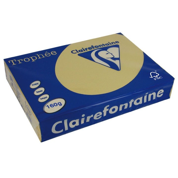 Clairefontaine - PAQ. 250H PAP. TROPHEE CLF SUAVE A4 160G CARAMELO