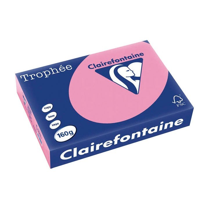 Clairefontaine - PAQ. 250H PAP. TROPHEE CLF SUAVE A4 160G ROSA OSC