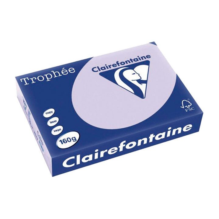 Clairefontaine - PAQ. 250H PAP. TROPHEE CLF SUAVE A4 160G LAVANDA