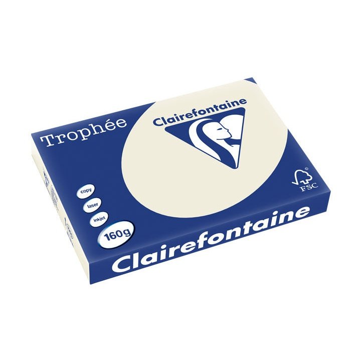 Clairefontaine - PAQ. 250H PAP. TROPHEE CLF SUAVE A3 160G GR PERLA